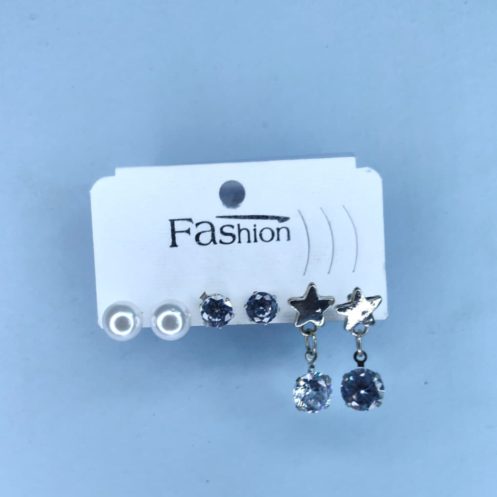 Trendy 3 pairs Combo Korean Earrings